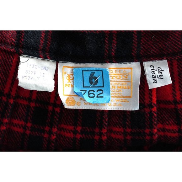 Vintage Pendleton Skirt Wool Pleated Plaid Red Black School Girl Turnabout Midi - Picture 9 of 9